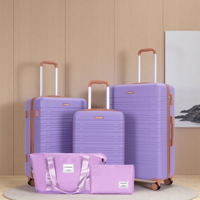 5 Piece Set Hard Case Spinner Wheels Luggage Sets With Tsa Lock