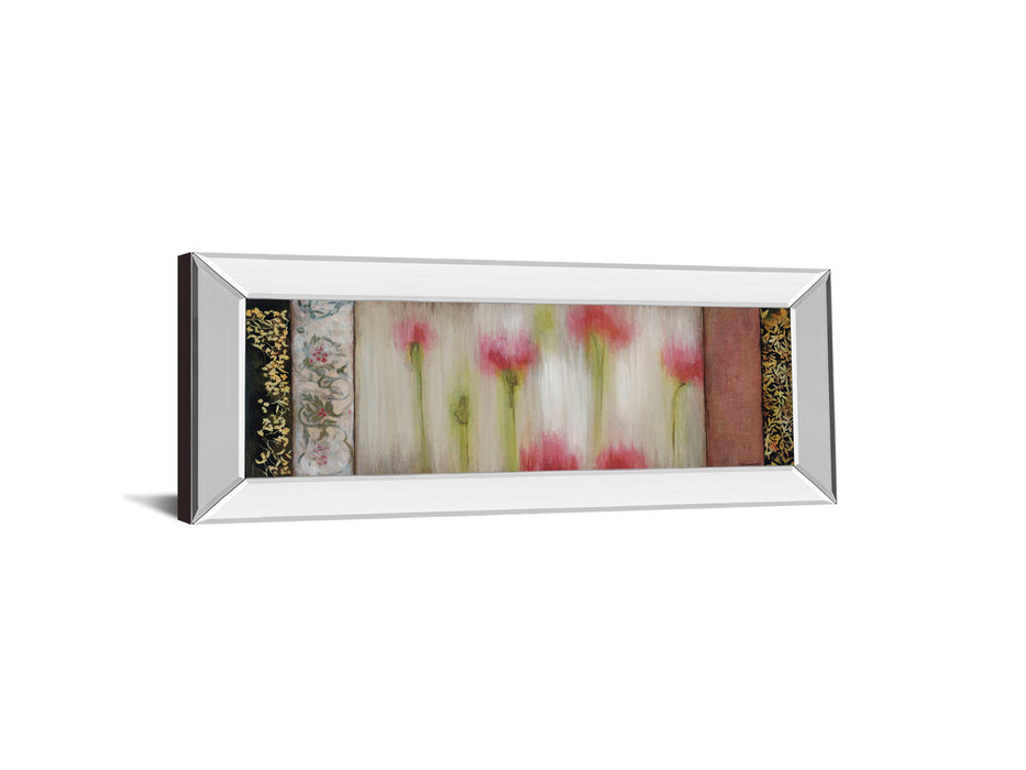 Rain Flower I By Dysart - Mirror Framed Print Wall Art - Red