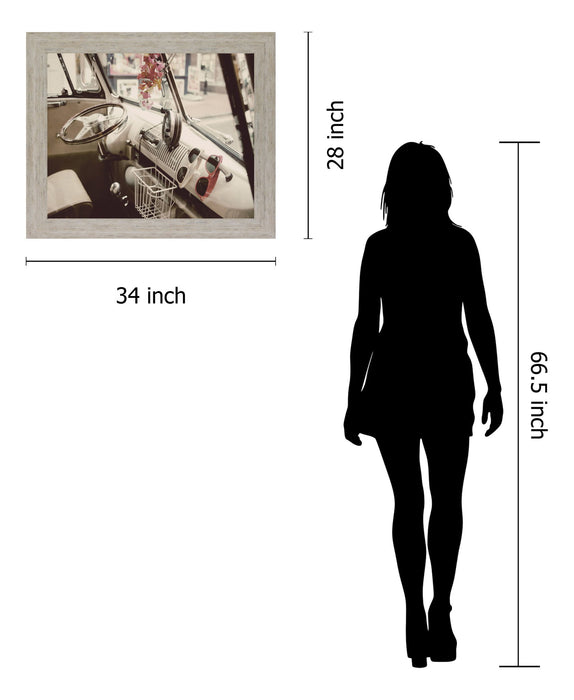 Retro Roadway Charm - 28" x 34" Framed Wall Art