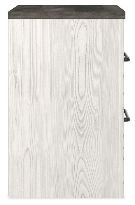 Gerridan - Blanco / Gris - Mesita de noche con dos cajones