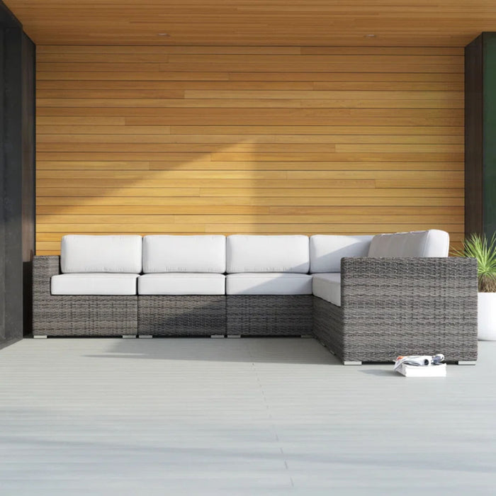Luxurious Wicker Patio Sectional With Weather Resistant Sunbrella Cushions