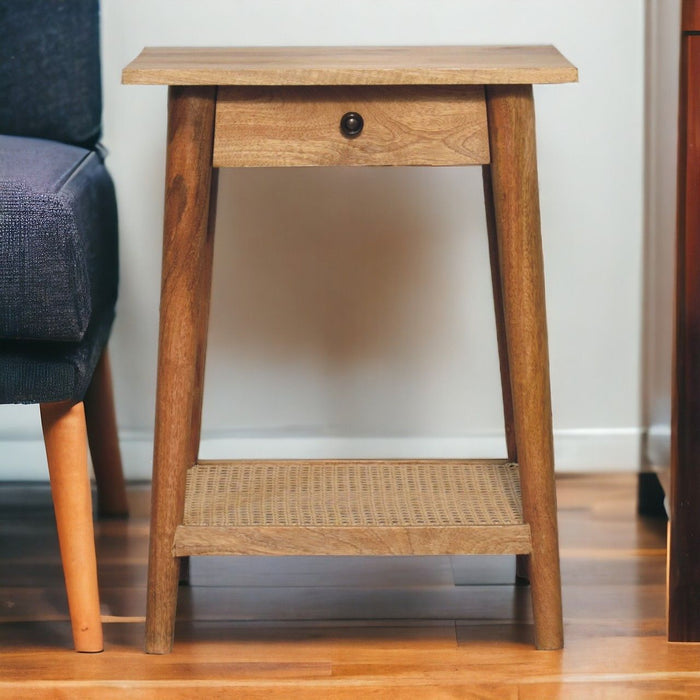 Woven End Table - Brown