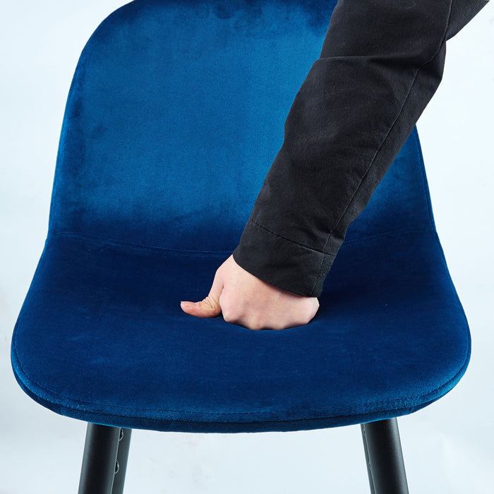 Velvet Barstool With Back (Set of 2)