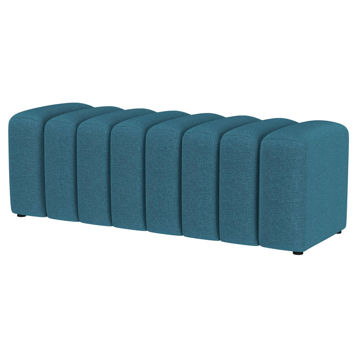 Modern Upholstered Tufted Accent Bench & Round Legs