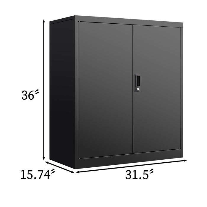 Metal Storage Cabinet With Locking Doors And Adjustable Shelf, Folding Filing Storage Cabinet, Folding Storage Locker Cabinet For Home Office, School, Garage
