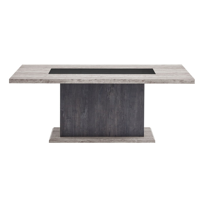 D8030DT - Dining Table Base With Storage Drawers - Black / Brown
