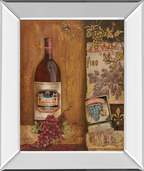Vintage By Tava Studio - Mirror Framed Print Wall Art - Light Brown