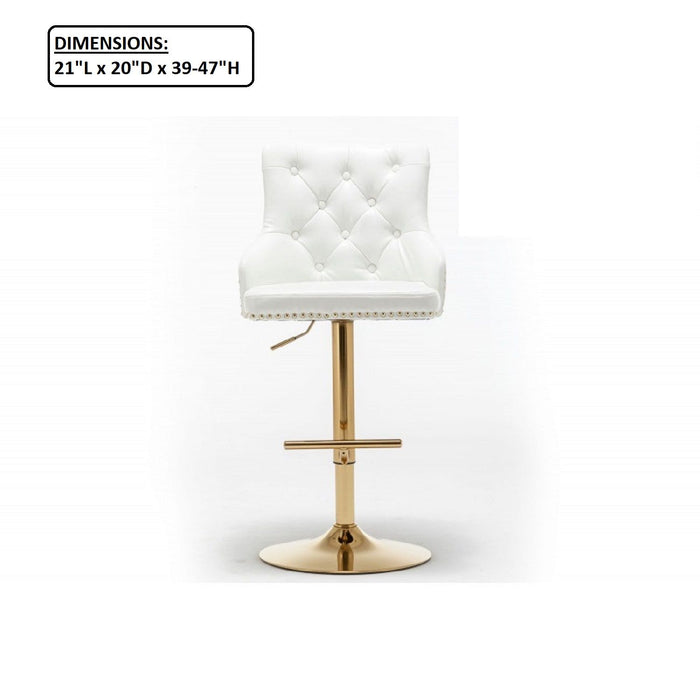 Adjustable Swivel Bar Stool With Nailhead Trim (Set of 2)