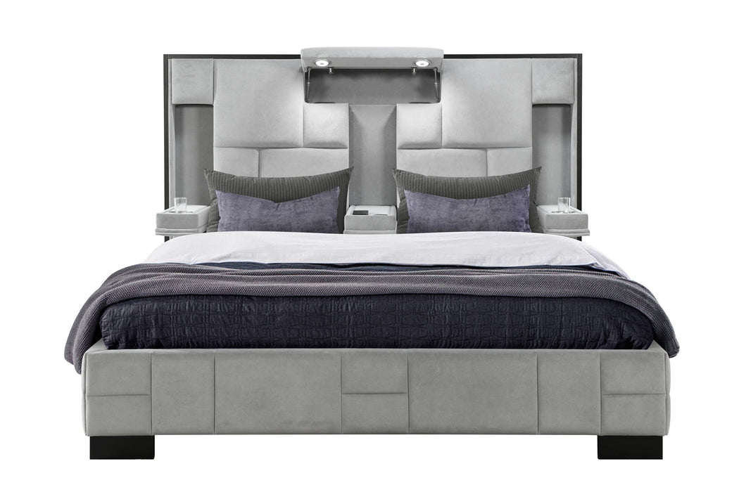Oscar - King Bed Without Wood Trim - Gray