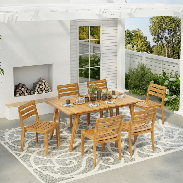 Outdoor 7 Pieces Outdoor Dining Set - Teak