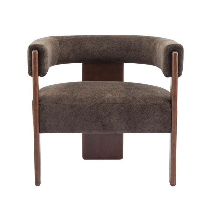 Modern Upholstered Accent Arm Chair With Barrel Back Design