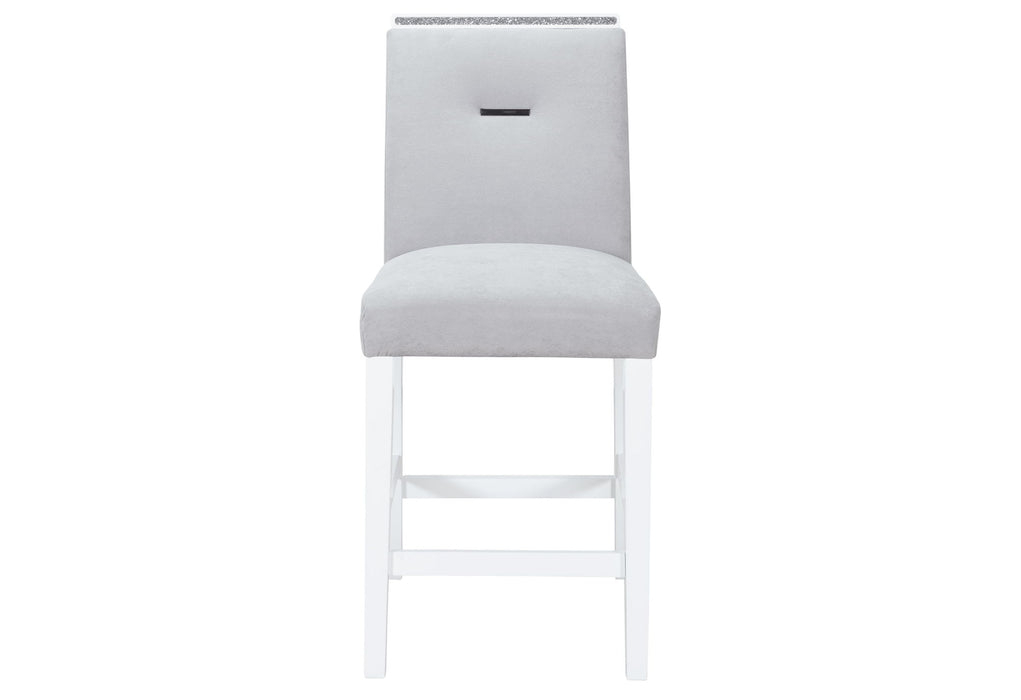 Monaco - 7 Piece Dining Room Set (Square Bar Table And 6 Bar Stools) - White