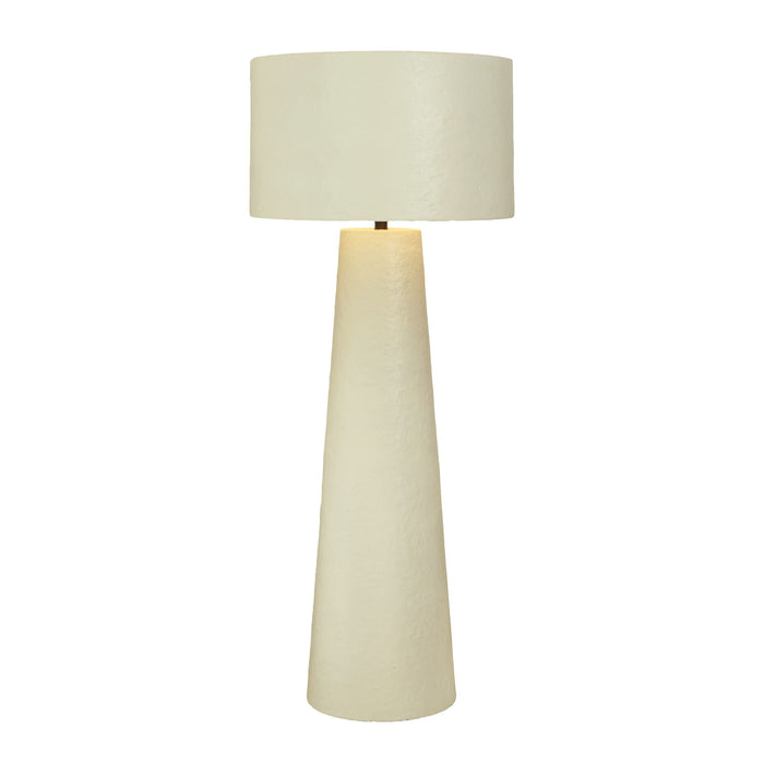 Yala - Papier Mache Floor Lamp - Cream