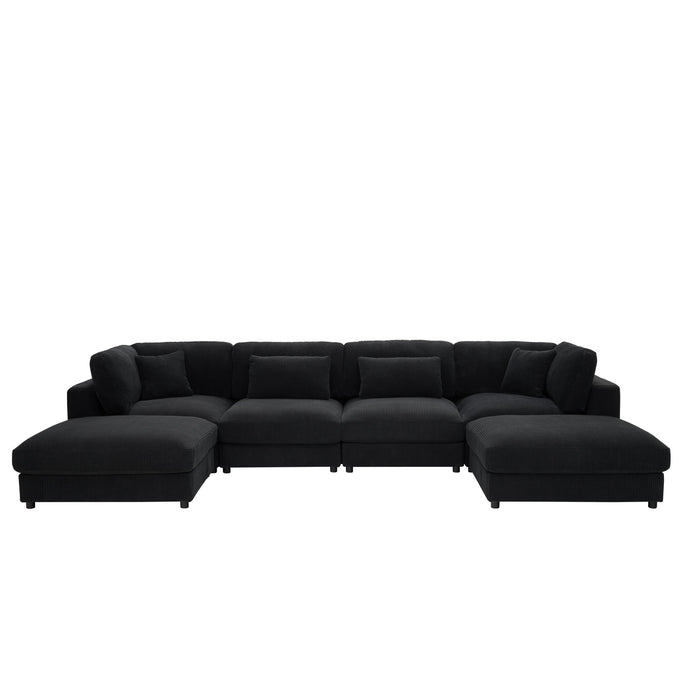 Upholstered Modular Sectional & Custom Configuration And Toss Pillows