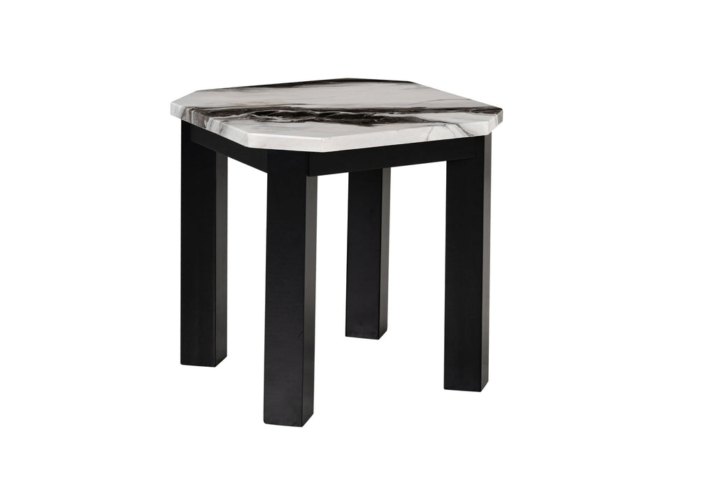 T06 - Coffee Table With End Table - Black / White