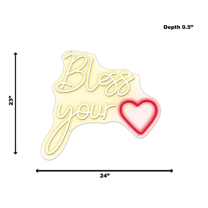 Neon Bless Your Heart - Yellow