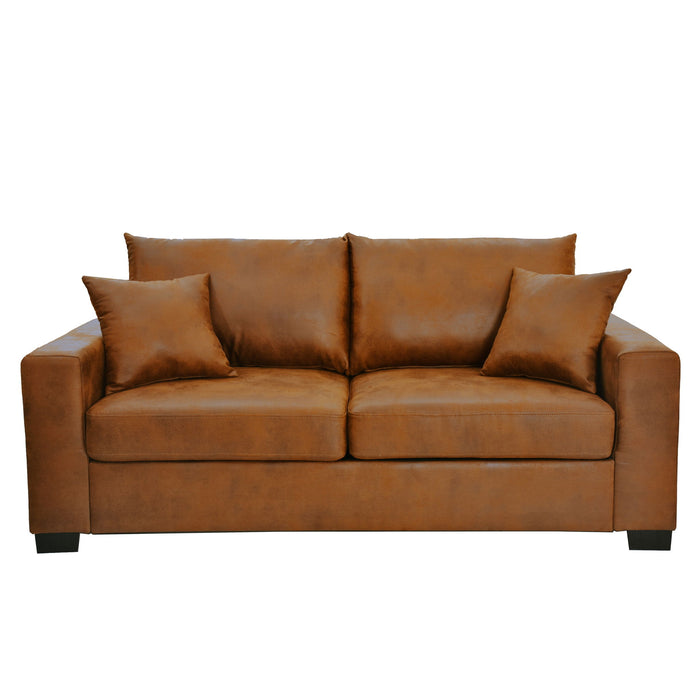 2 Seater Sofa, 2 Throw Pillows For Living Room