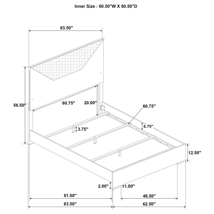 Pierce - 4 Piece Bedroom Set With LED Lighting