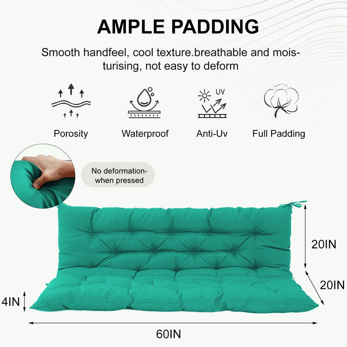 3 Seater Outdoor Porch Swing Cushion With Backrest