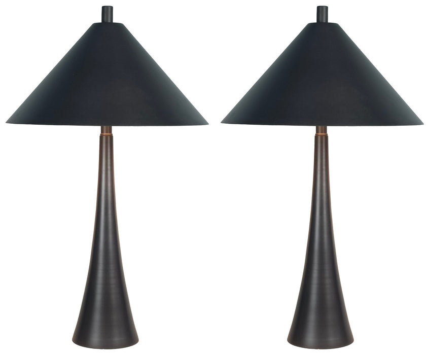 Dusk Spire - 28 X 17 - Metal Table Lamp (Set of 2) - Grey Slate