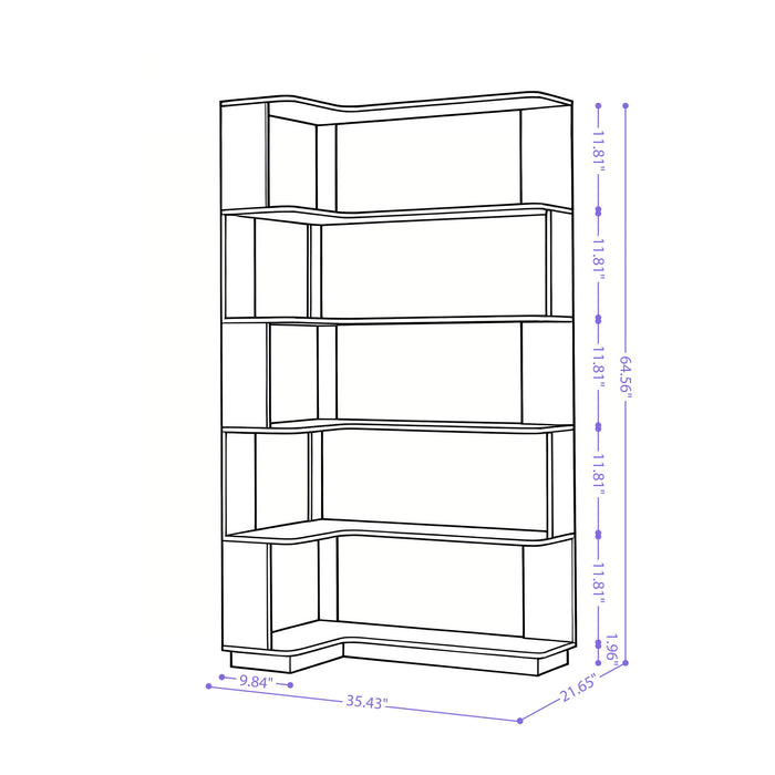 L-Shaped Corner Bookshelf