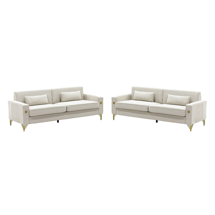2 Pieces Sofa Sofa Set With Removable Cushions For Home Apartment