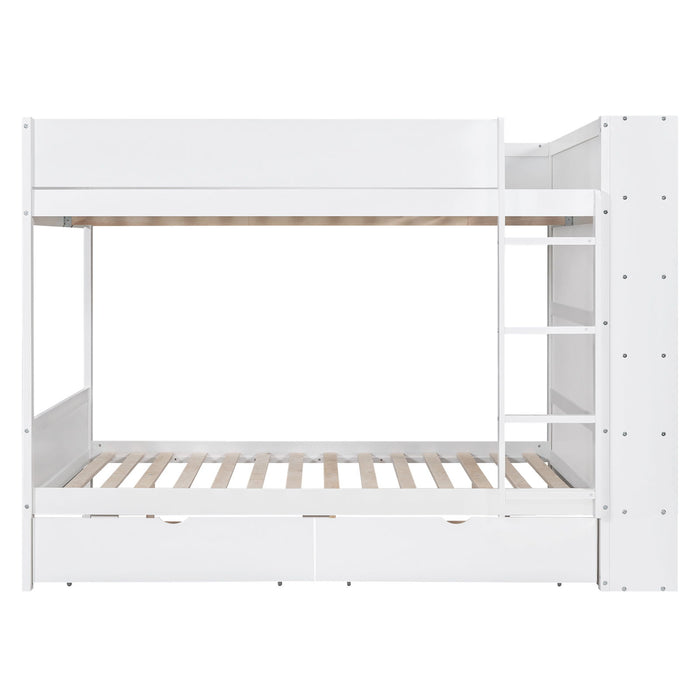 Bunk Bed With 2 Drawers And Multi Layer Cabinet