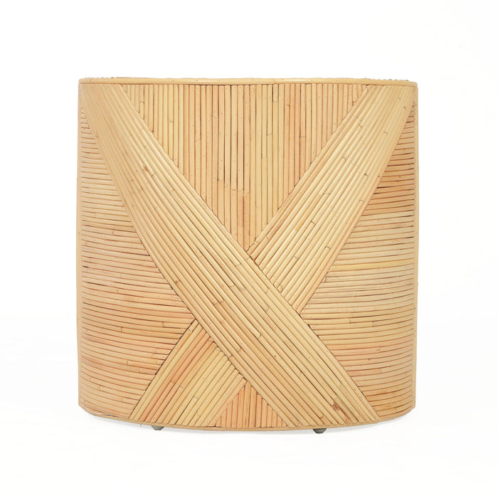 Matea - Rattan Cross Side Table - Natural