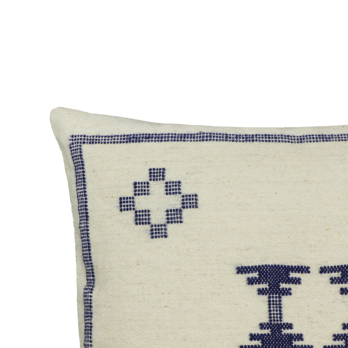 Aztec - 20" Square Accent Cushion Cover - Cream / Indigo