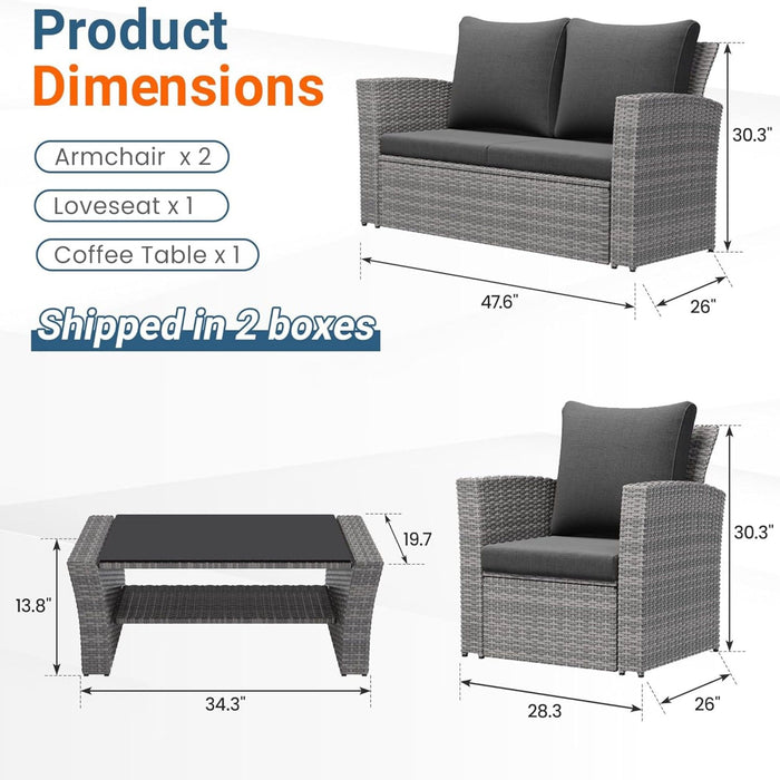 Modern Patio Set With Table And Cushions