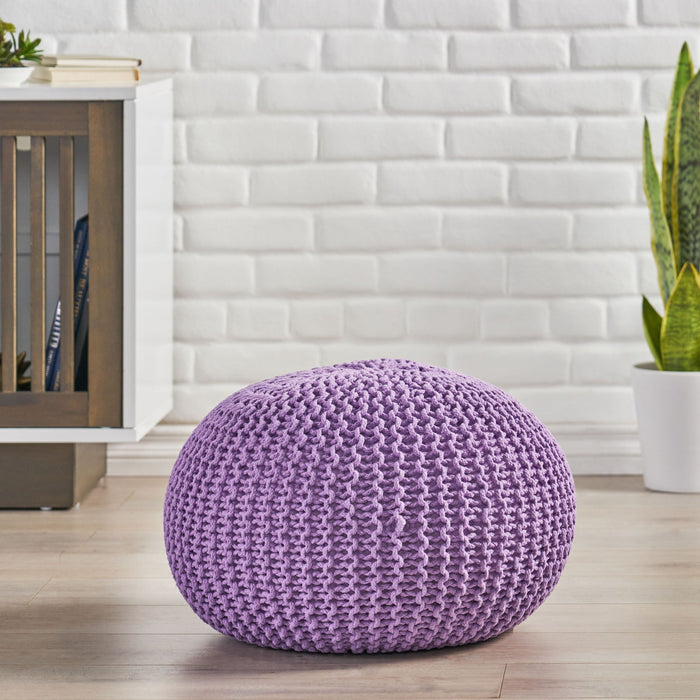 Belle - Modern Knitted Cotton Round Pouf