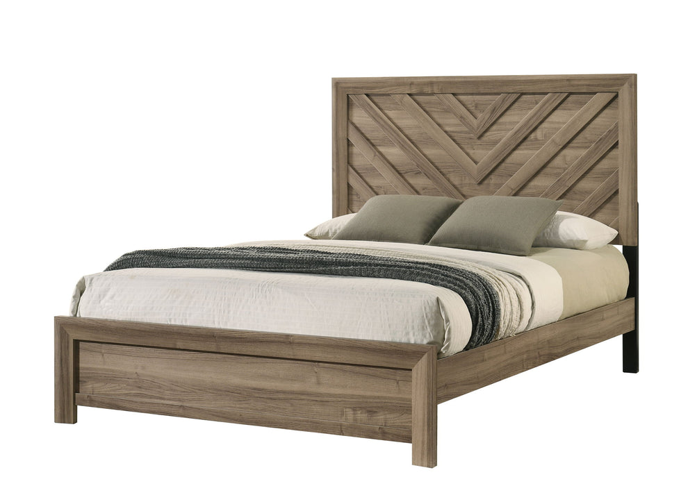 Valor - Twin Panel Bed - Light Bown