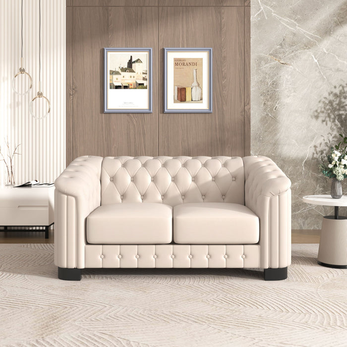 Upholstered Loveseat Sofa With Thick Removable Seat Cushion