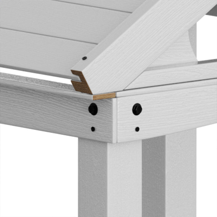 Outdoor Wooden Playhouse With Bench And Door - White