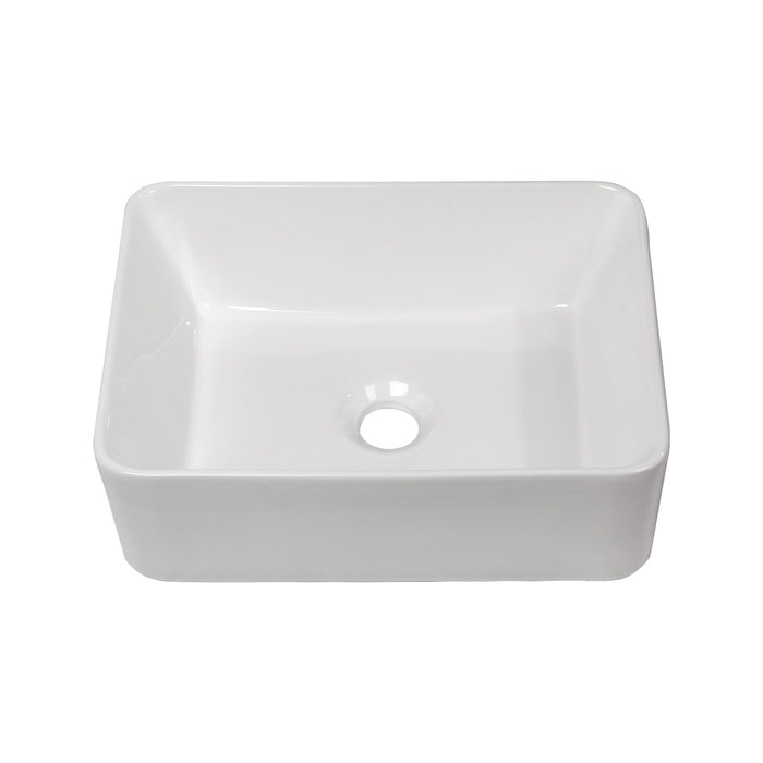 Sleek Ceramic Rectangular Vessel Bathroom Sink