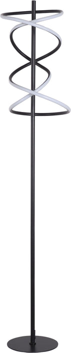 "Helix Radiance" LED Metal Floor Lamp - Matte Black