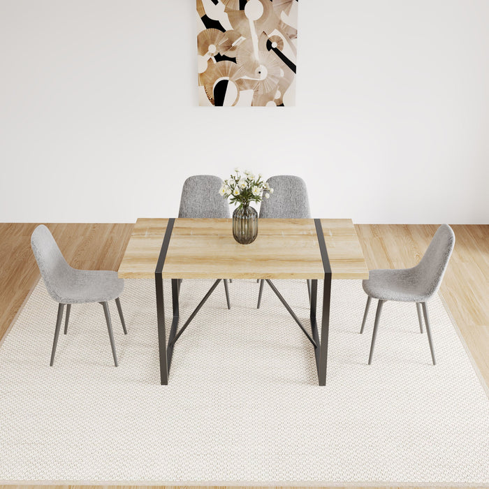 Modern Accent Dining Chairs Upholstered Seat, Metal Legs (Set of 4)