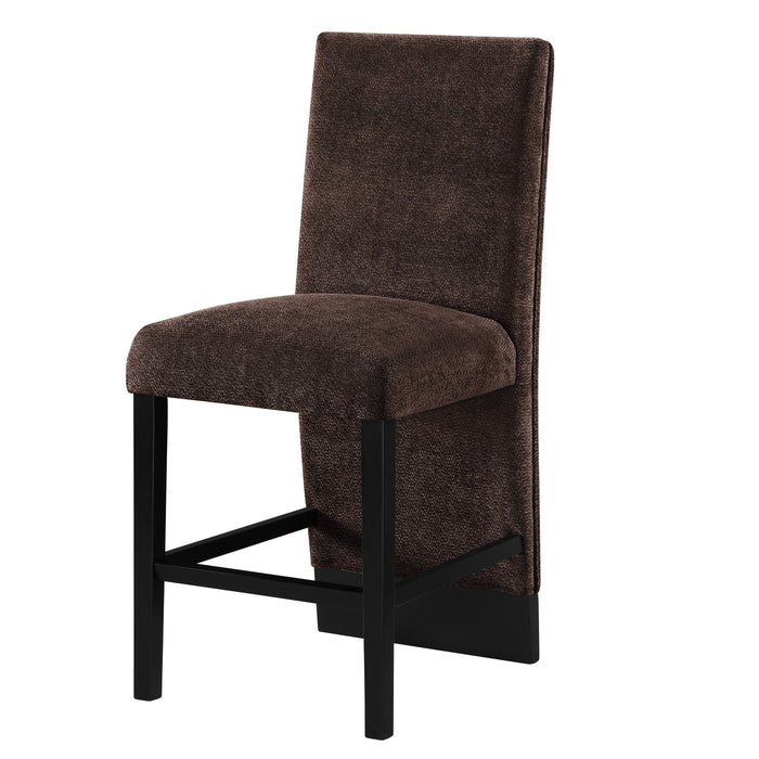 D12BT - 5 Piece Dining Room Set (Bar Table And 4 Bar Stools) - Black / Brown / White
