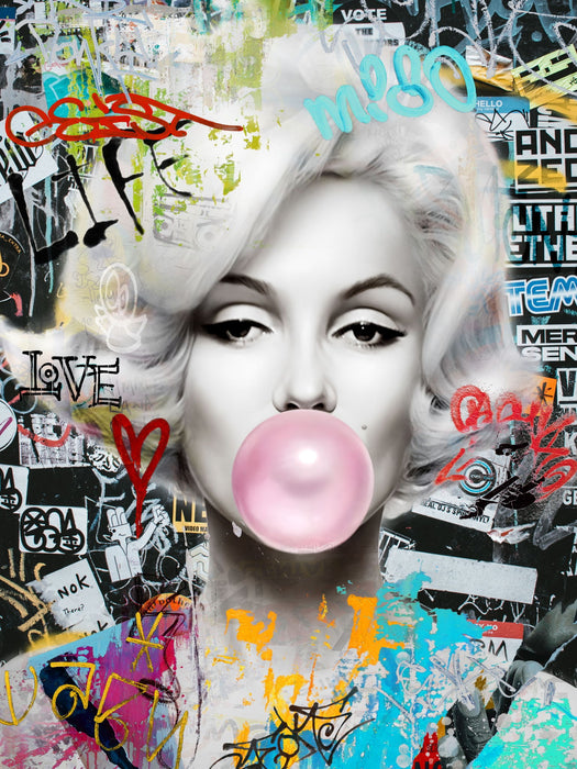 Graffiti Bubble Icon - 36" x 48" Framed Wall Art