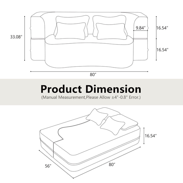 Modern Floor Sofa With 4 Pillows