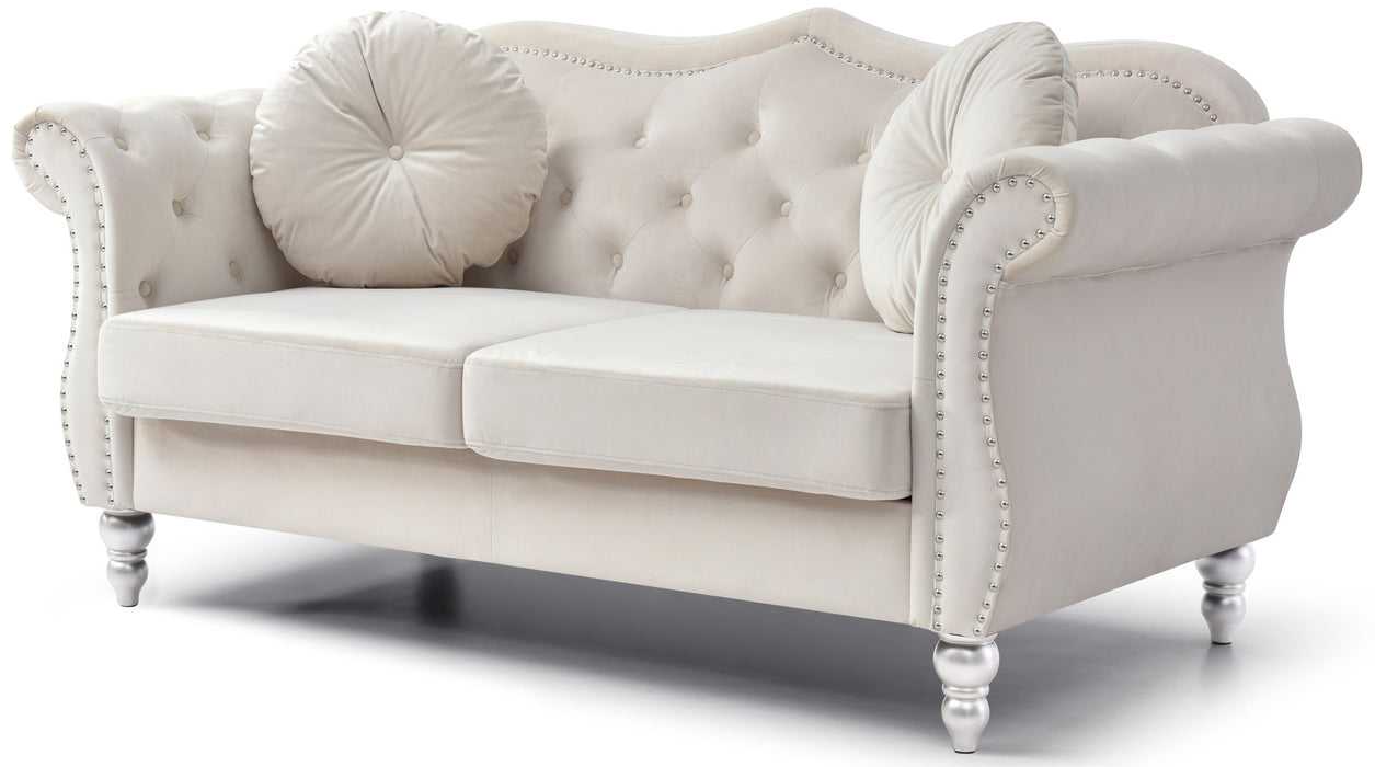 Stylish Flared Arm Loveseat