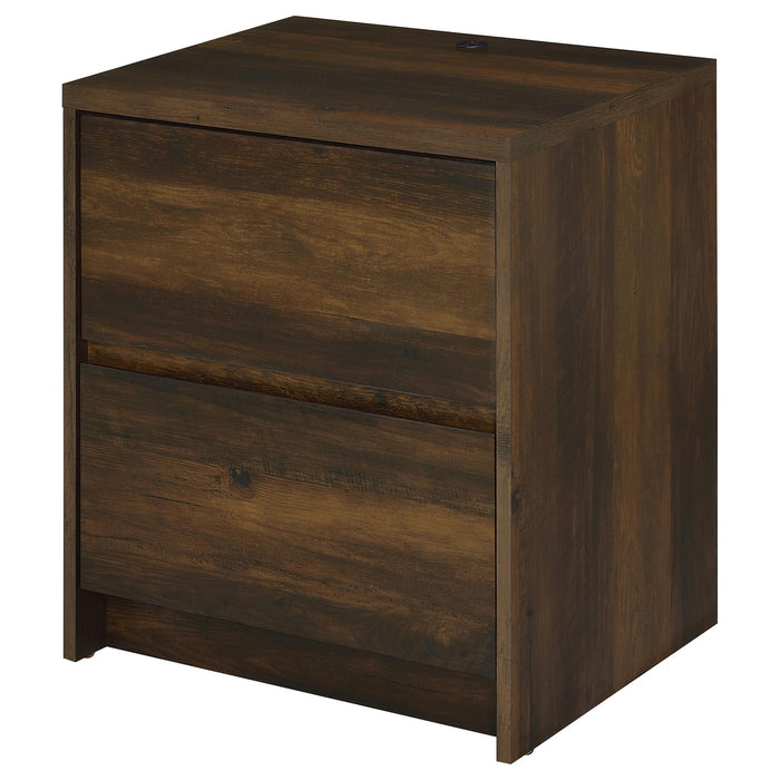 Geary - 2 Drawer Nightstand With LED Lights And USB Charging Ports