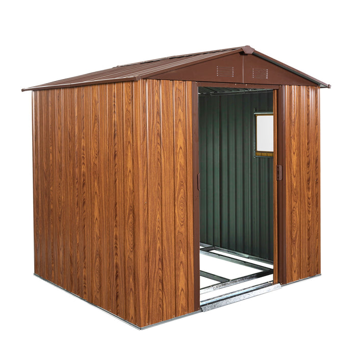 Outdoor Metal Storage Shed With Floor Base