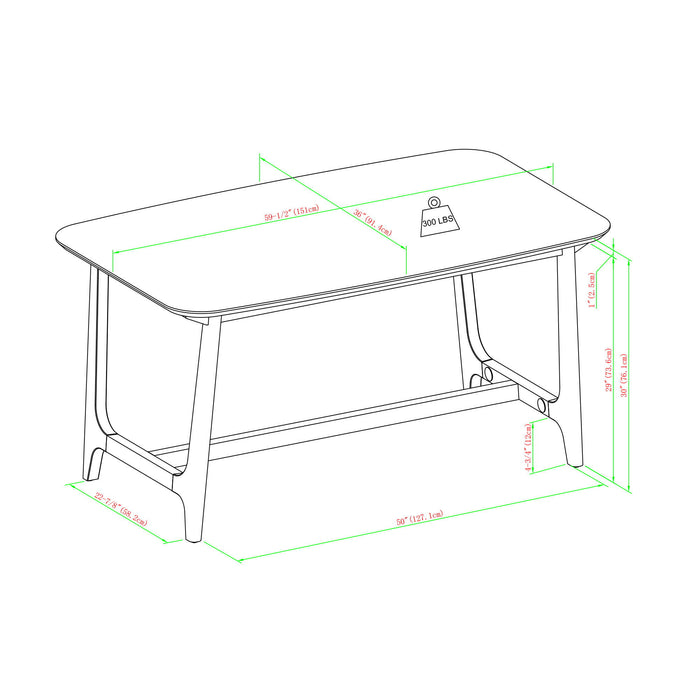 Lunara - Dining Table With Trestle Base - Black Ash