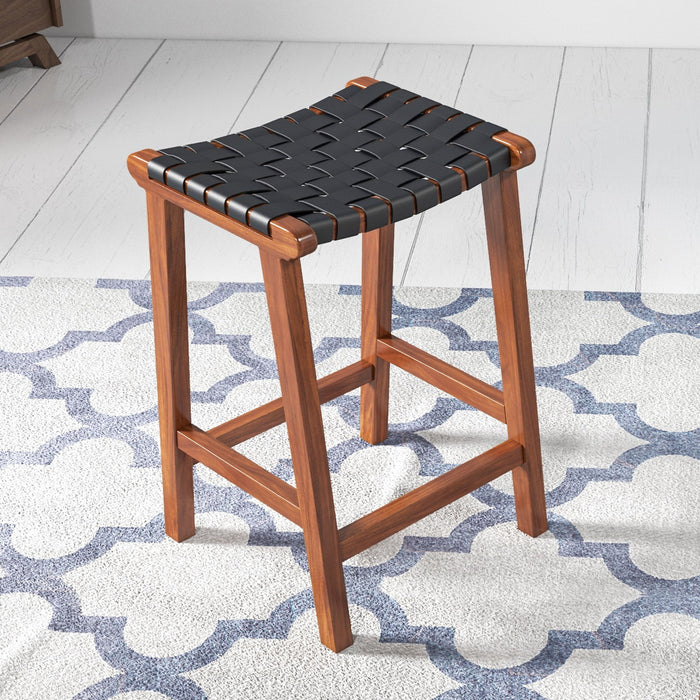 James - Modern Genuine Leather Bar Stool