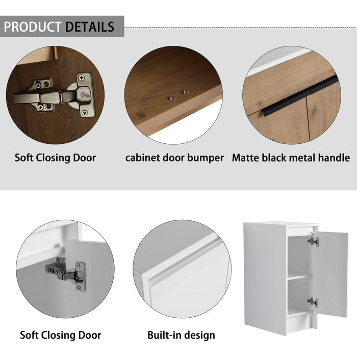 Freestanding Bathroom Vanity With Sink, Storage Cabinets, Soft Closing Doors