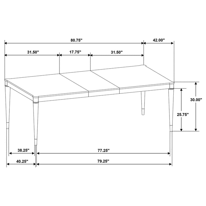 Blakely - Leaf Dining Table With Tapered Legs Accents - Ash Brown