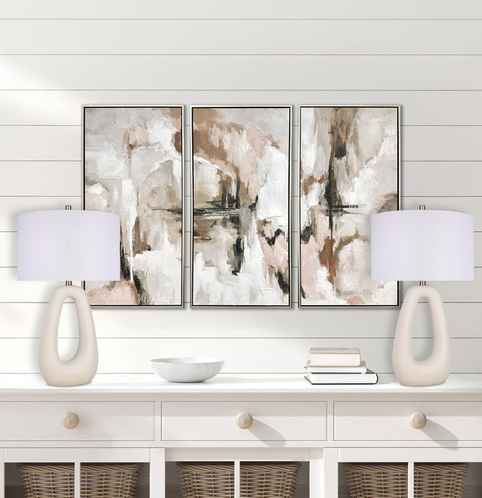 "Serenity Loop" Ceramic Table Lamp (Set of 2) - Textured White