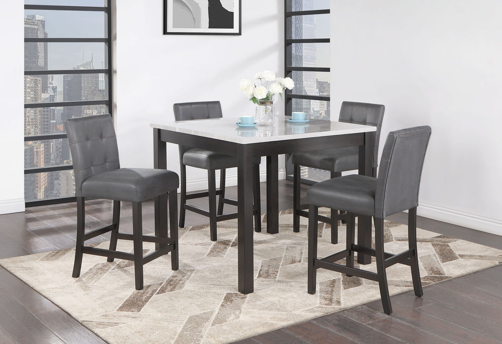 D4052 - 5 Piece Dining Room Set (Bar Table With 4 Bar Stools) - Light Gray