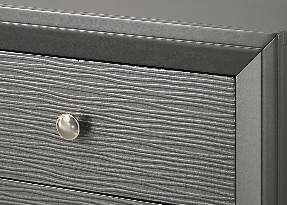 Denker - Twin 5 Piece Bedroom Set - Gun Metal